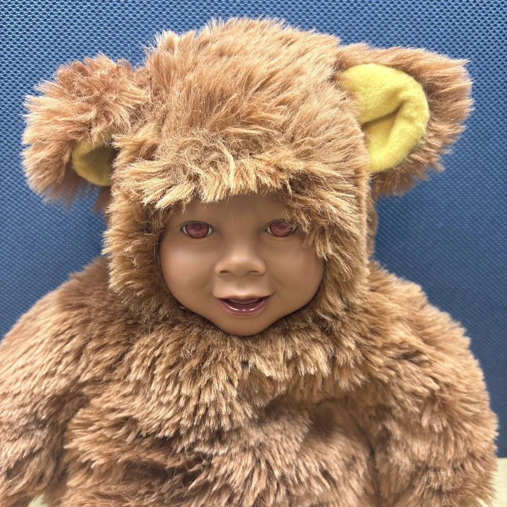Anne Geddes Baby Doll Bear Brown Eyes Fur Vintage 1997 VINTAGE. Great Condition